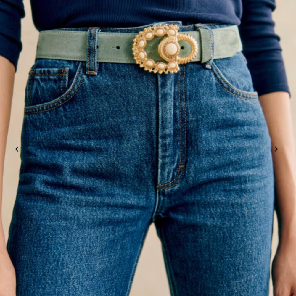Sezane Maud Belt | Sea Green | Sz 80